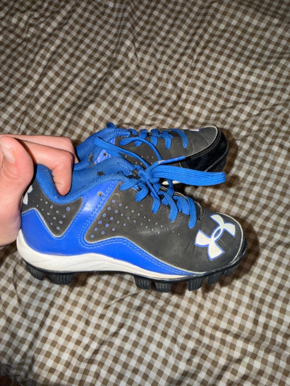 Under Armour Kids Blue and Black Sports Cleats